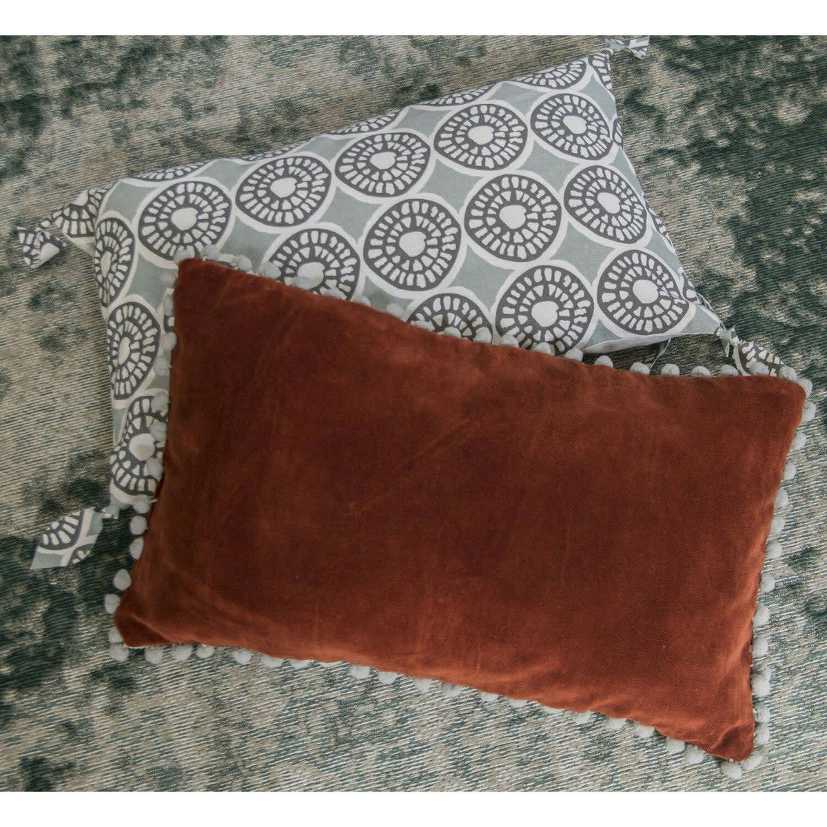 BOUBOU - Housse de coussin coton  50x30 vert céladon