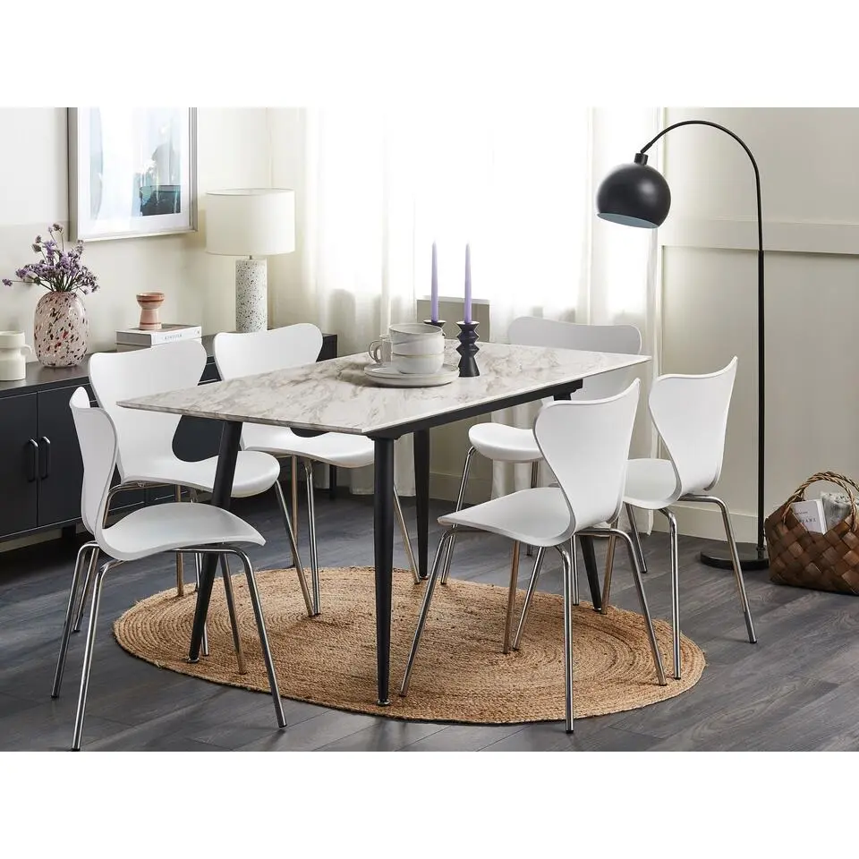 EFTALIA - Uitschuifbare eettafel - Wit - 80 x 120/150 cm - MDF