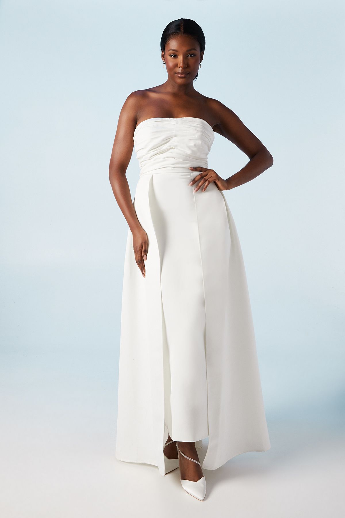 Coast Bandeau Structured Column Wedding Dress with Overskirt
