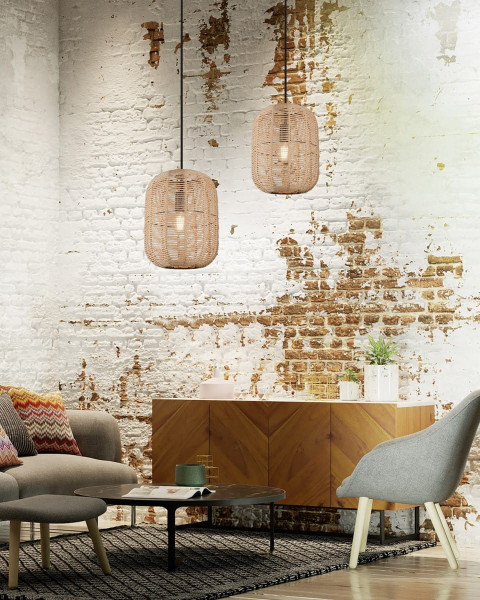 Lampa wisząca RUNA czarno-brązowa 1xE27x40W wym:150x25x25cm IP20 Trio