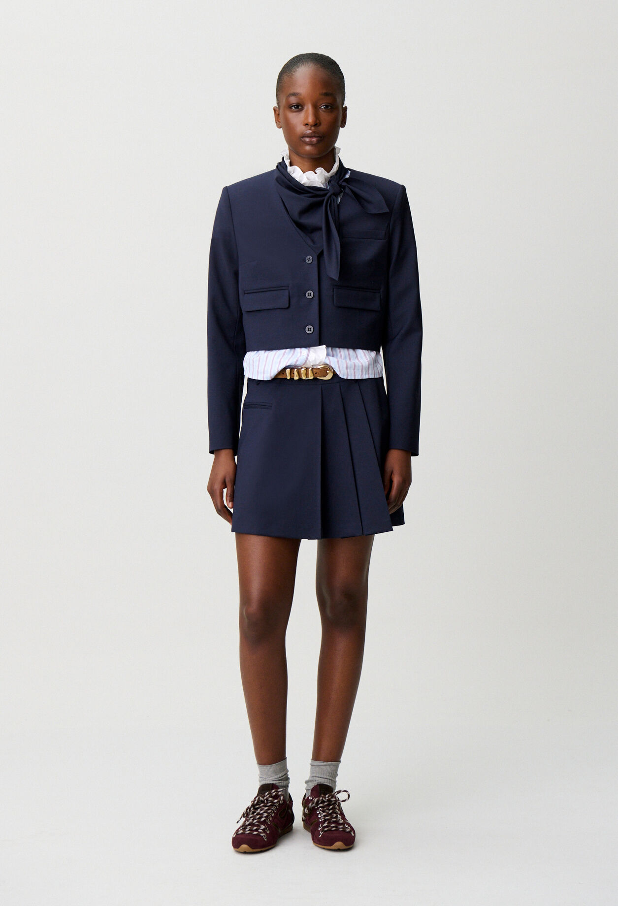 Veste boite laine mélangée