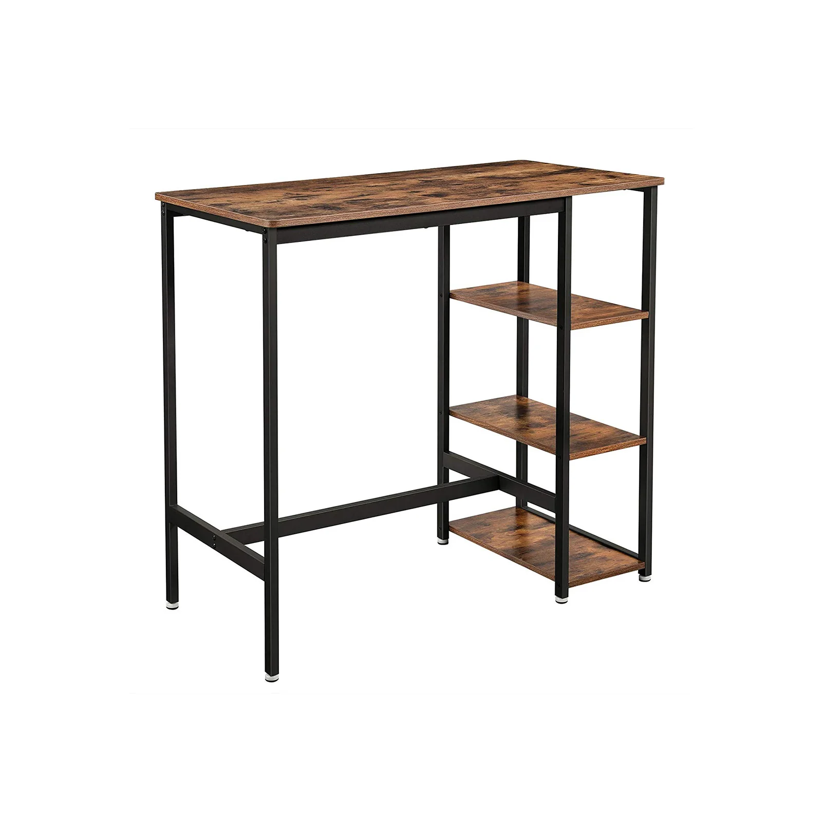 Table de bar industrielle avec étagères