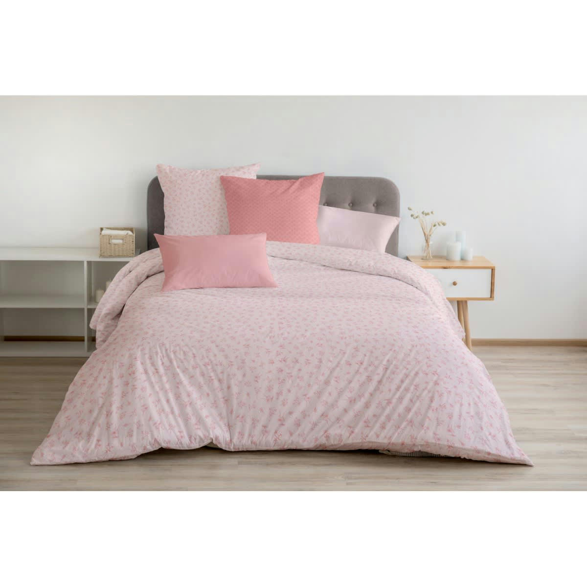 COLIBRI - COLIBRI Parure de couette 100% coton - Rose - 240x260 cm