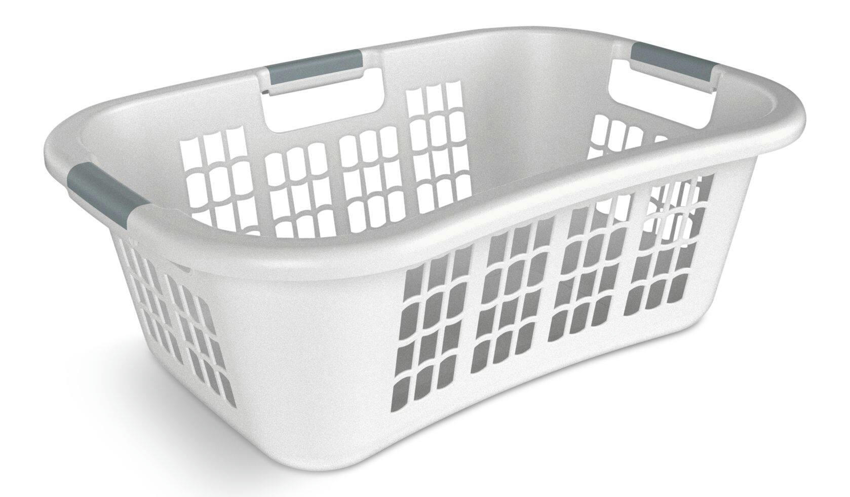 type A Hip Hugging Laundry Basket, Standard, White