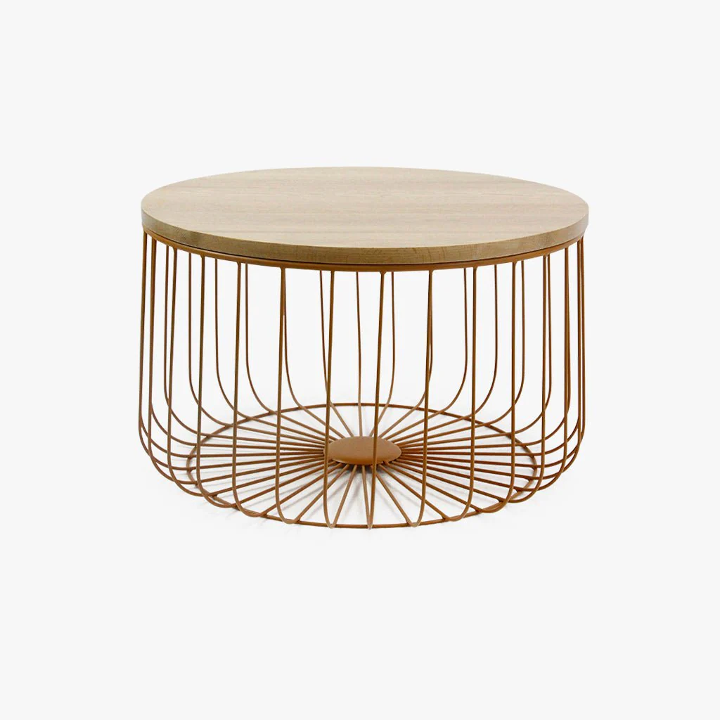 Mesa de Apoio Baixa com Estrutura em Metal Amarelo GIRONA