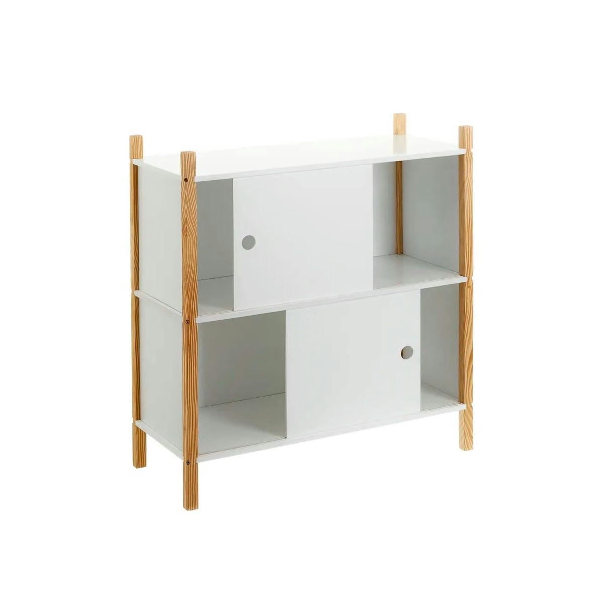 - Étagère bibliothèque chambre enfant 2 étages blanc et bois 70x30x77cm