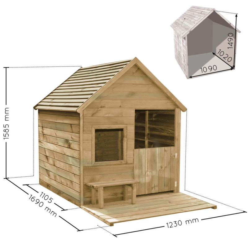 Cabane pour enfant Heidi 1,23 x 1,69 x 1,58 m SOULET