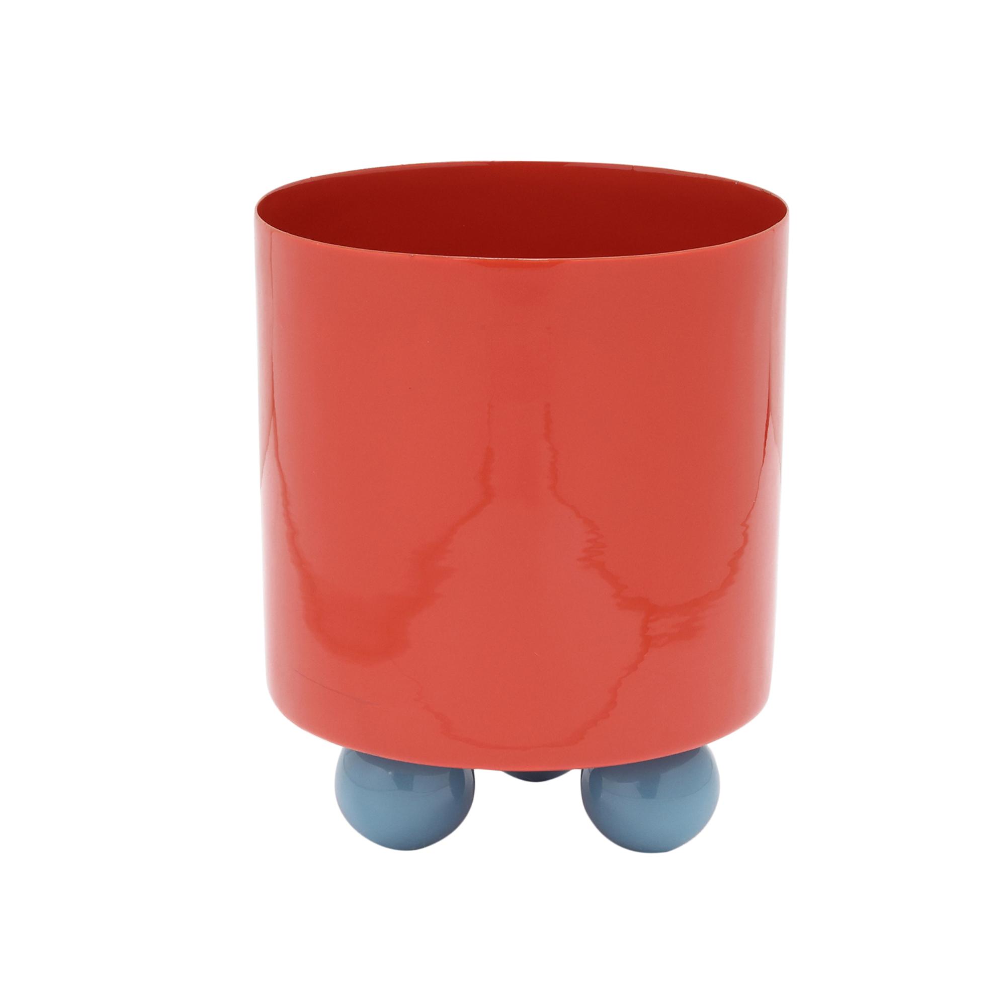 Present Time bloempot Double Funky Small - rood - Ø16cm