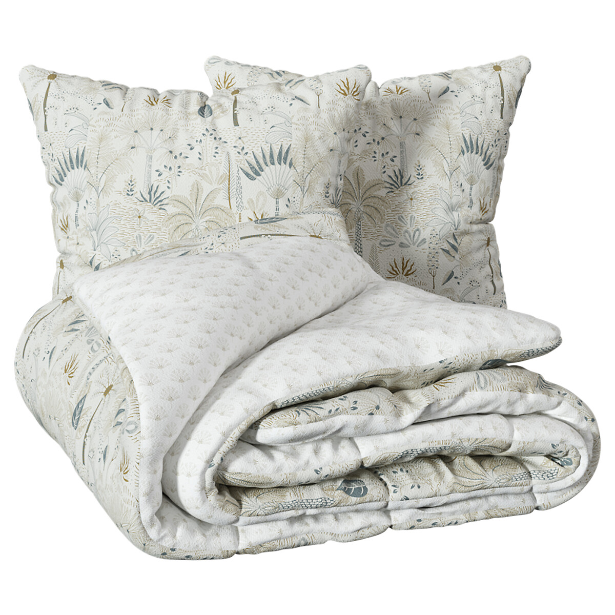Printed bed set "Sonie" White, 240x220 cm