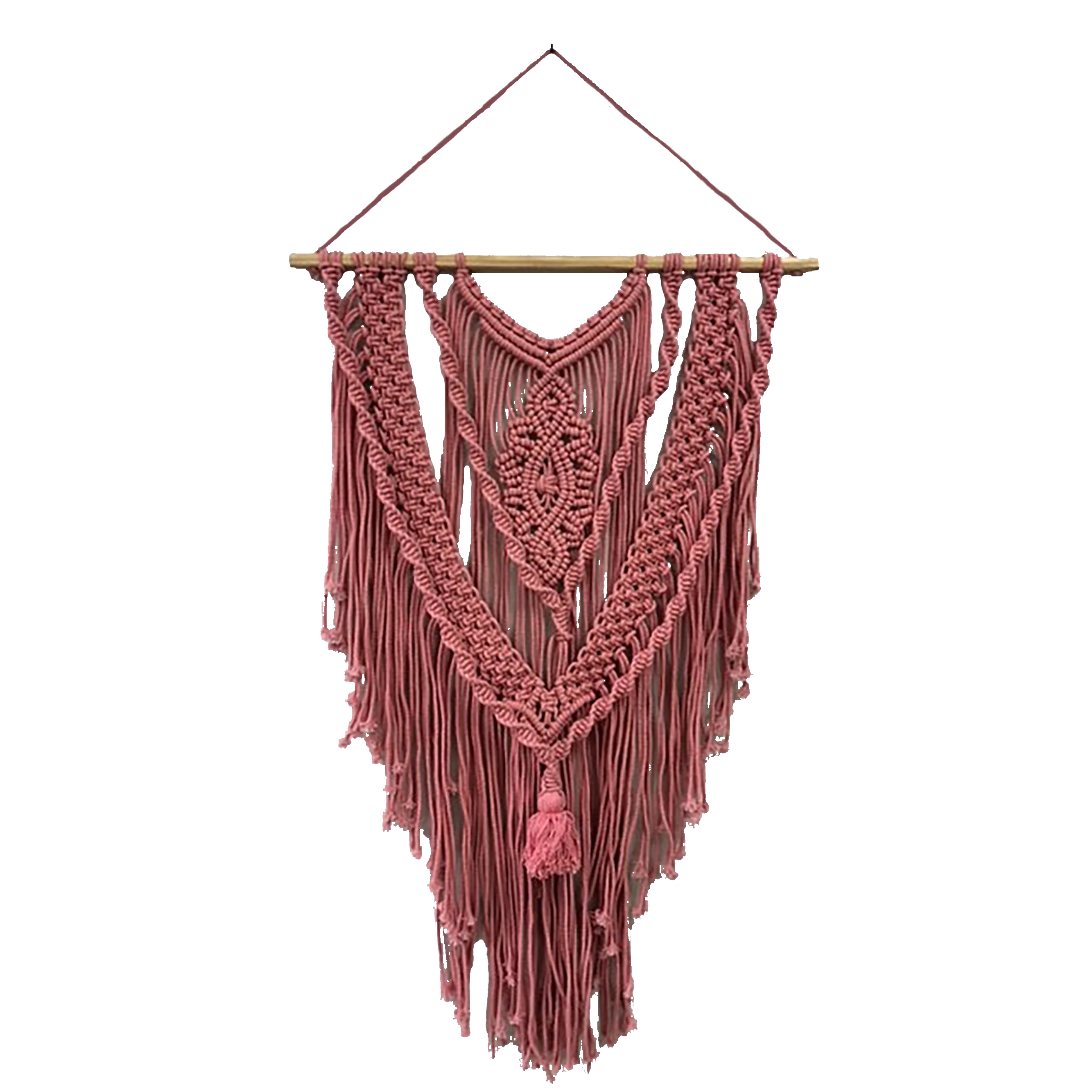 4MURS Suspension en macramé SURIA coloris rose poudré