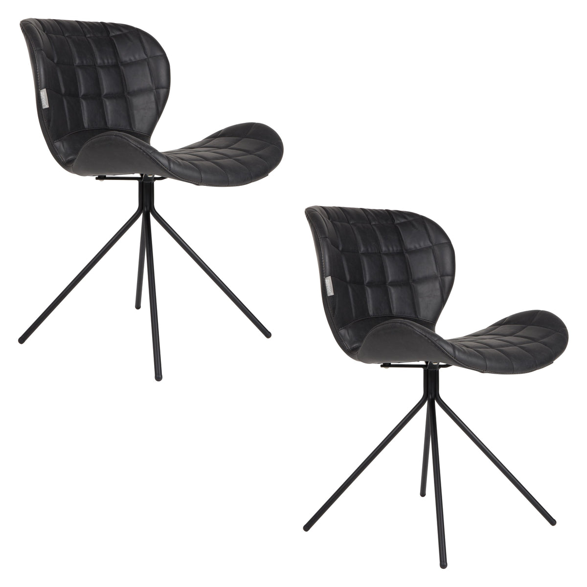 Zuiver OMG LL Eetkamerstoelen Zwart - Set van 2