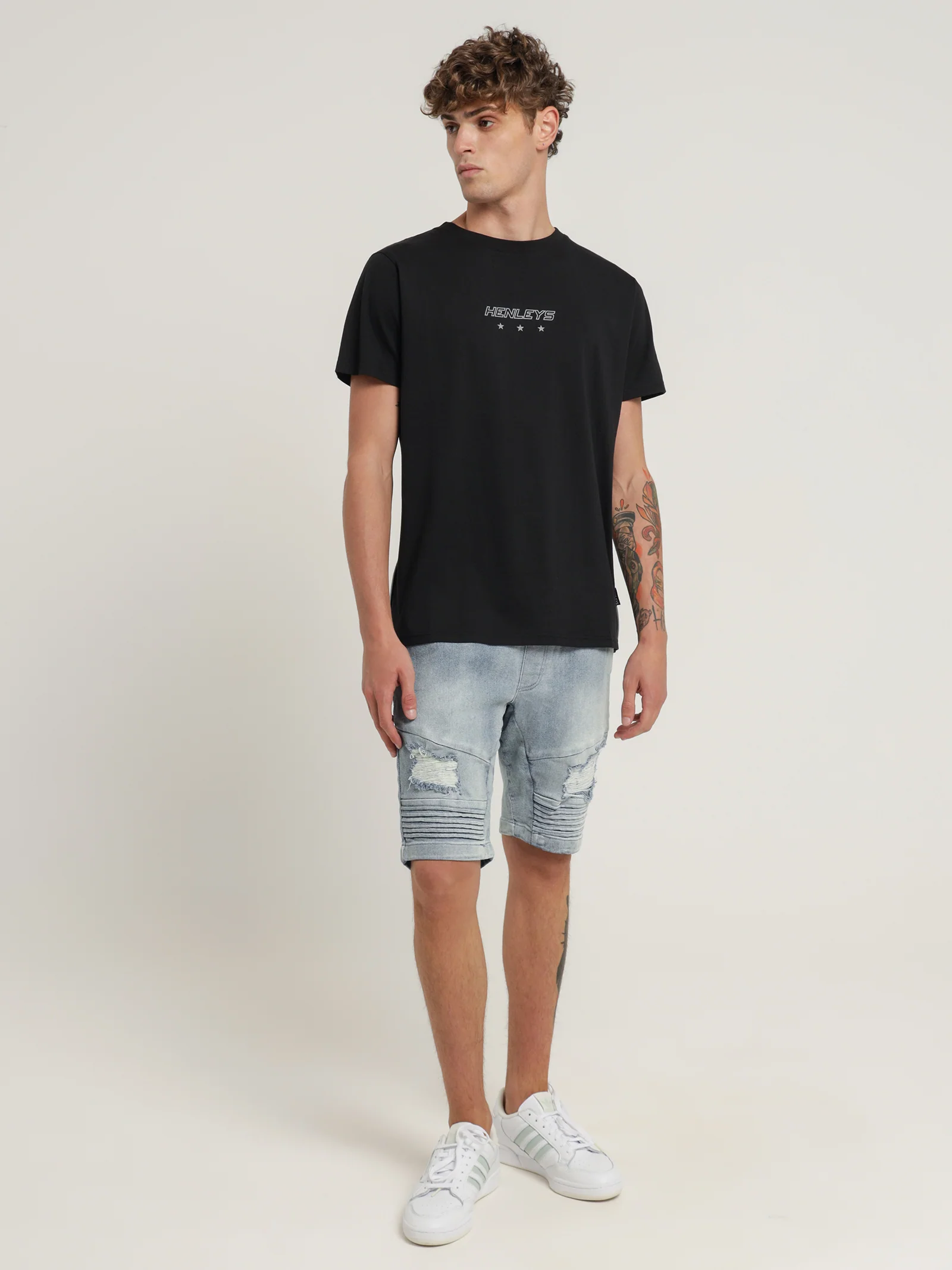 Falcon Moto Denim Shorts