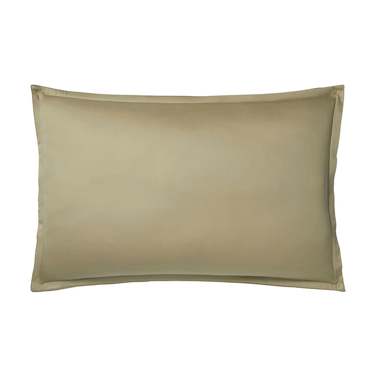 BEL AMI - Taie d'oreiller en satin de coton bio kaki 50x75