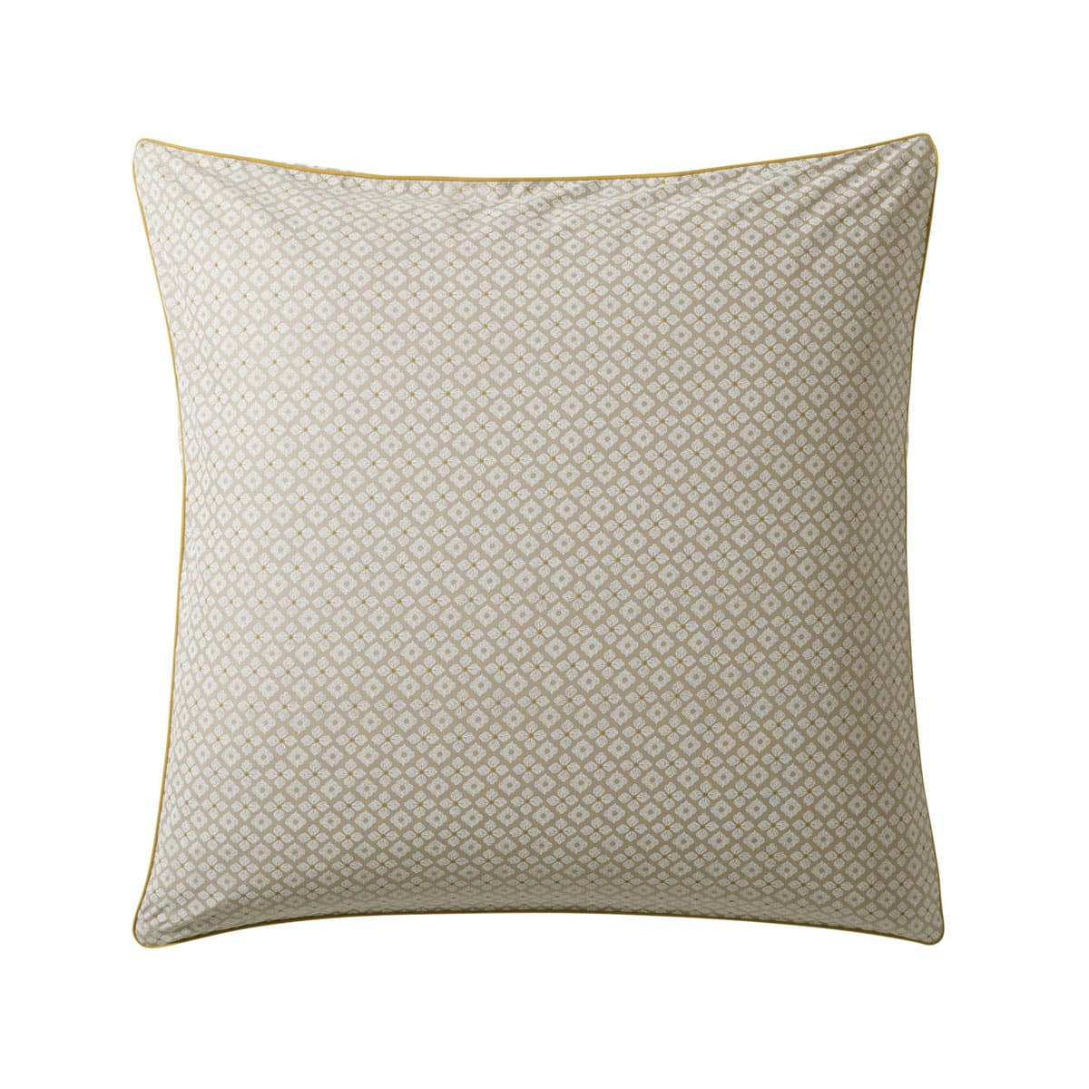 ALBA - Taie d'oreiller en percale de coton beige 65x65