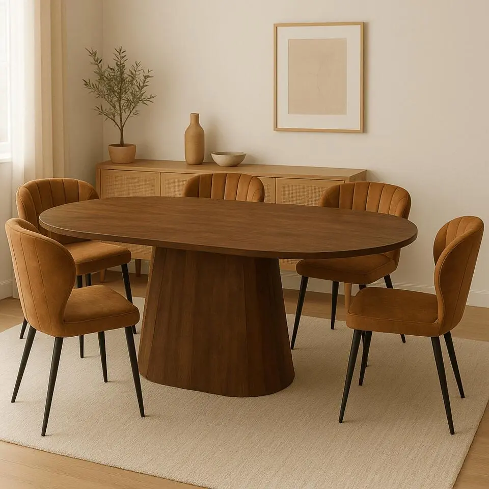 Mangohoutonline - Eettafel Nova Capsule Donkerbruin 240x110cm Rechthoekig