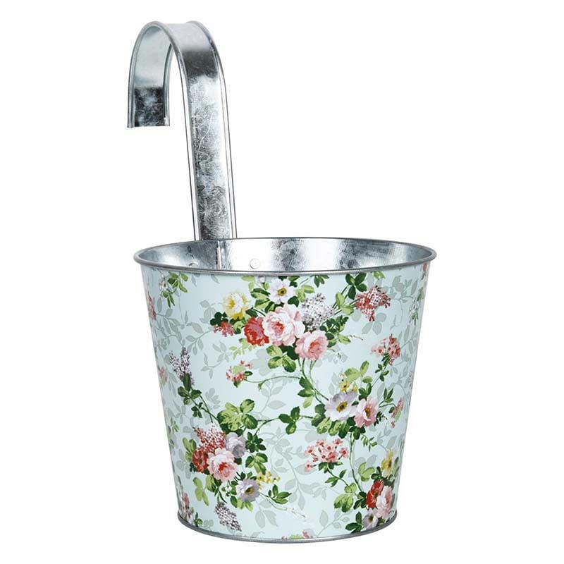 - Cache pot Zinc à suspendre Motif Roses