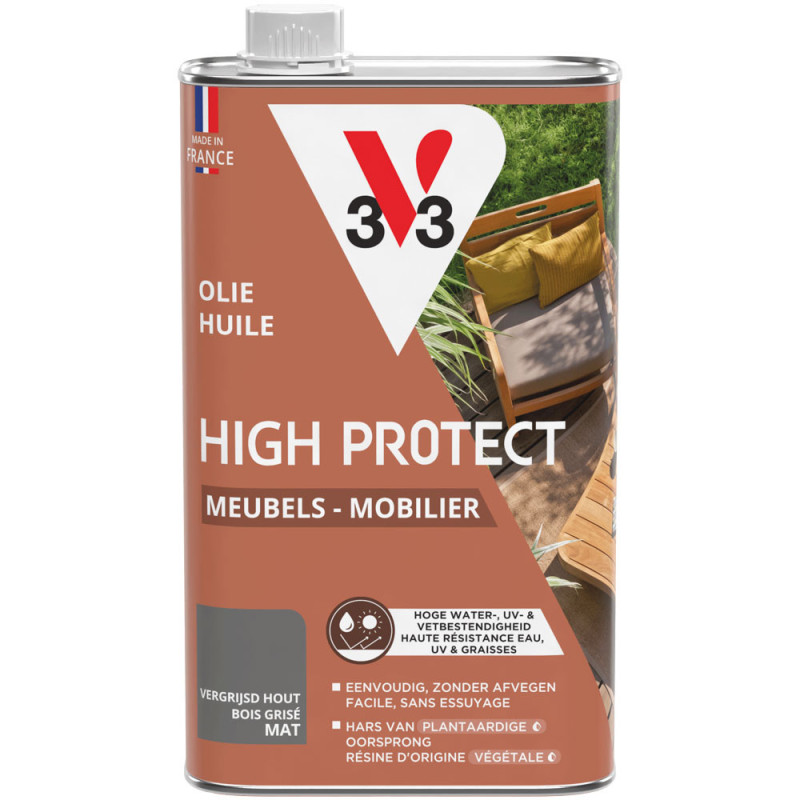 Huile pour mobilier de jardin High Protect bois grisé 1 L V33