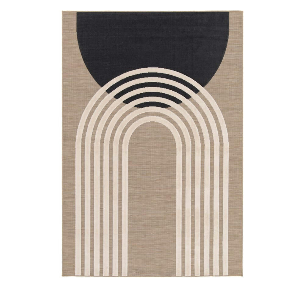 TULI II - Tapis contemporain à motif géométrique noir 160x230 cm