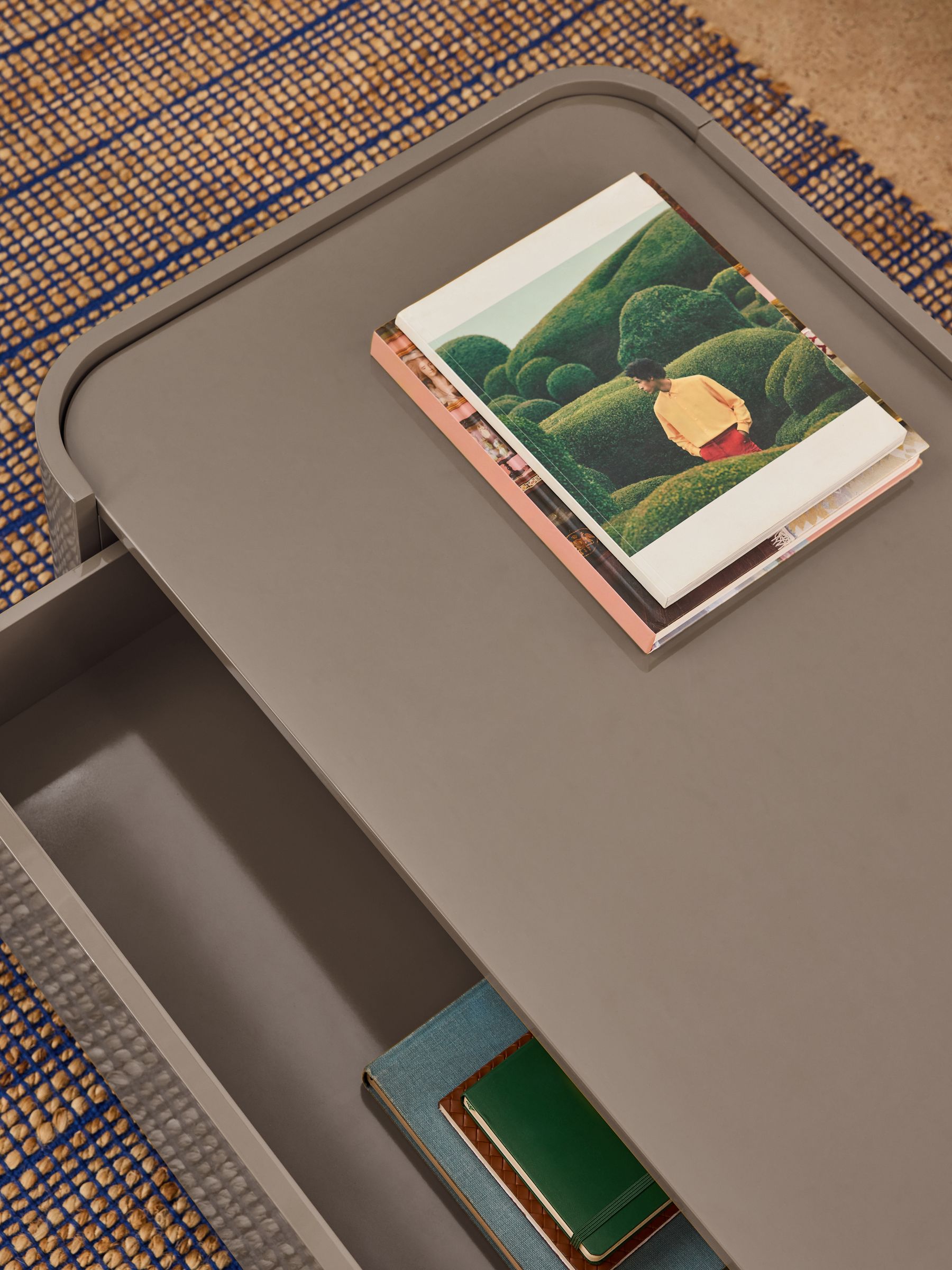Kain Storage Coffee Table in Mushroom Grey Gloss