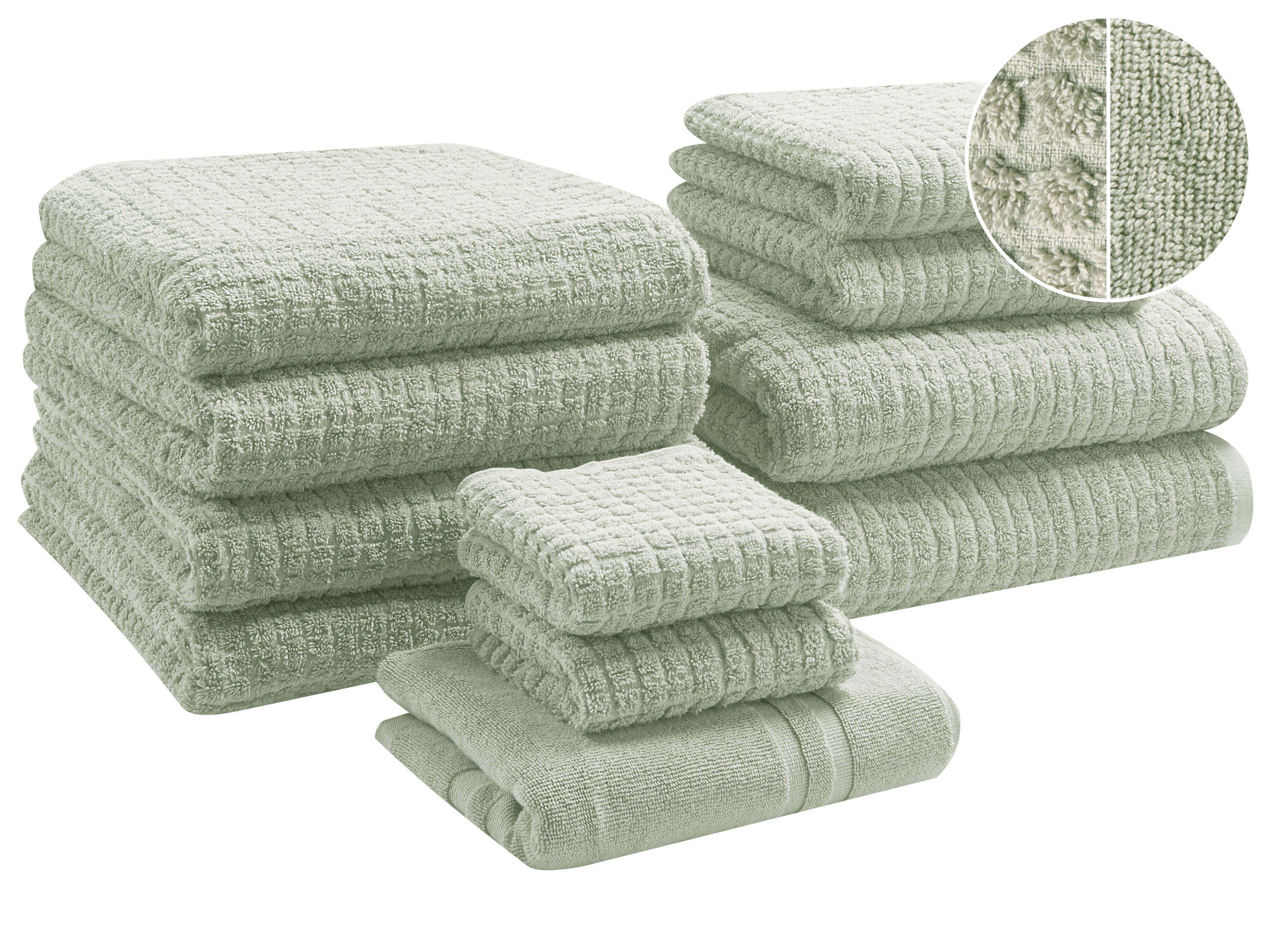 Set of 11 Towels ATAI Cotton Light Green