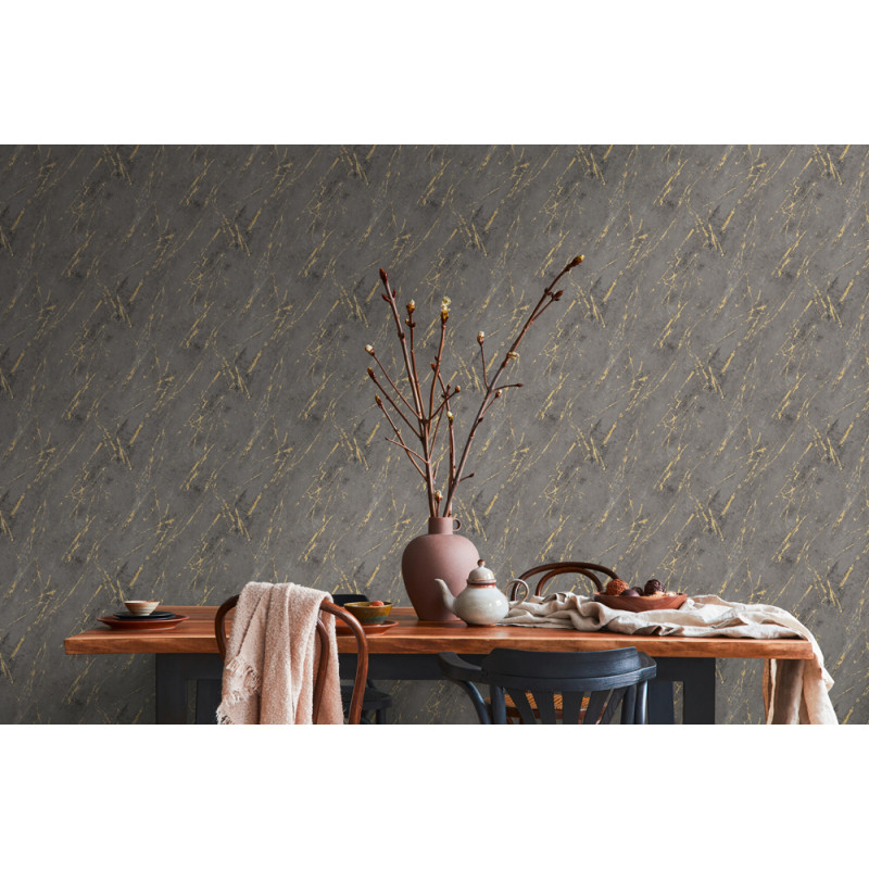 Intissé vinyle Marbre anthracite 53 cm
