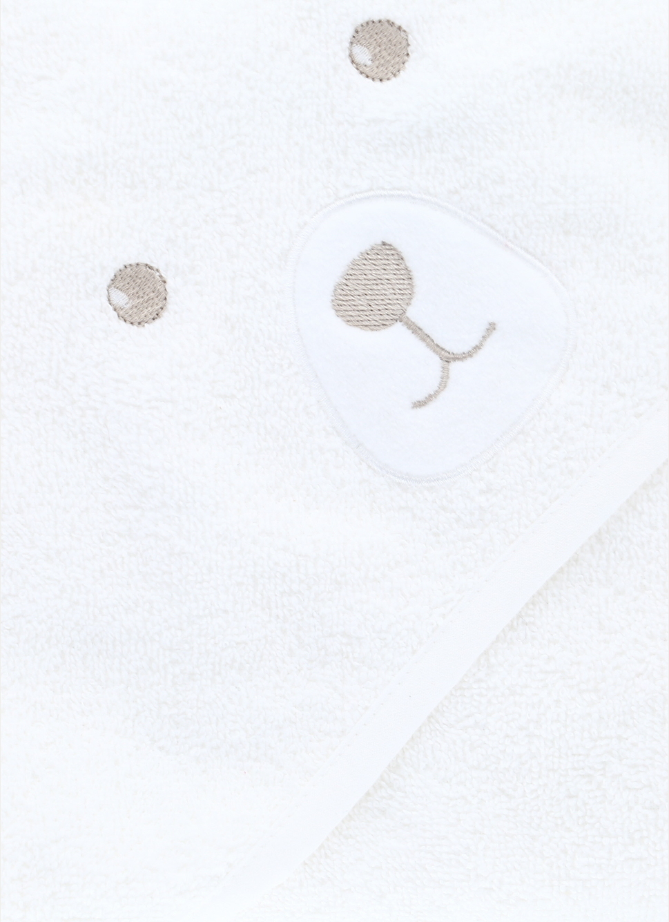CAPE DE BAIN TÊTE D'OURSON EN COTON ÉPONGEBLANC