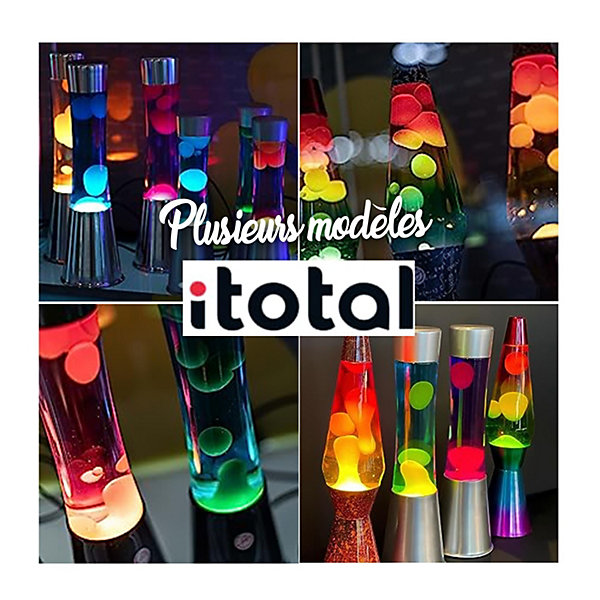 ITotal XL2344 Lampe à Lave 36 cm avec Base Noire et Paillettes