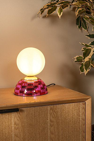 Lampe de table GLITZER en verre avec 1xG9 - Rose - Lucide