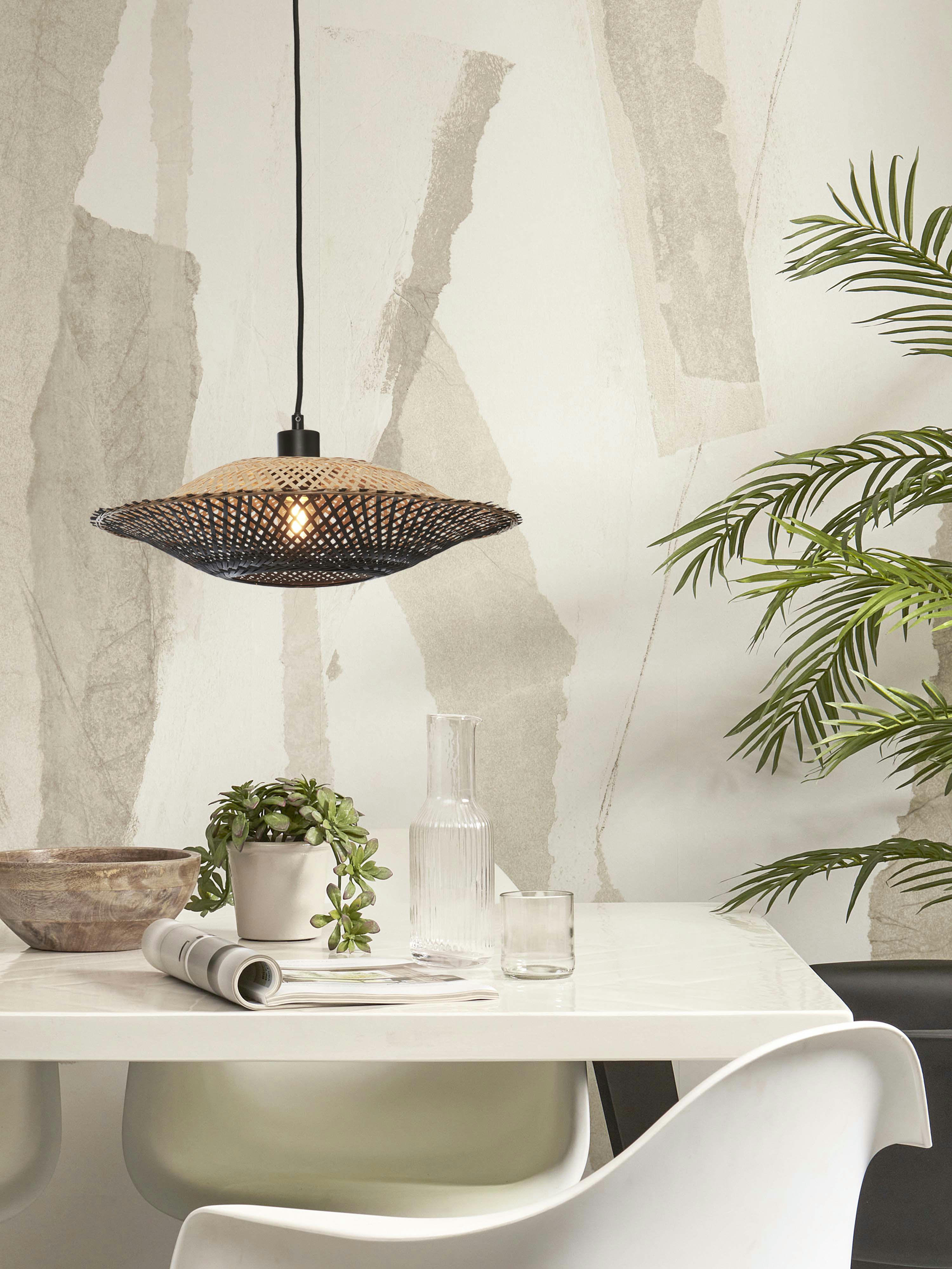 KALIMANTAN - Suspension bambou  noir/naturel, h. 12cm