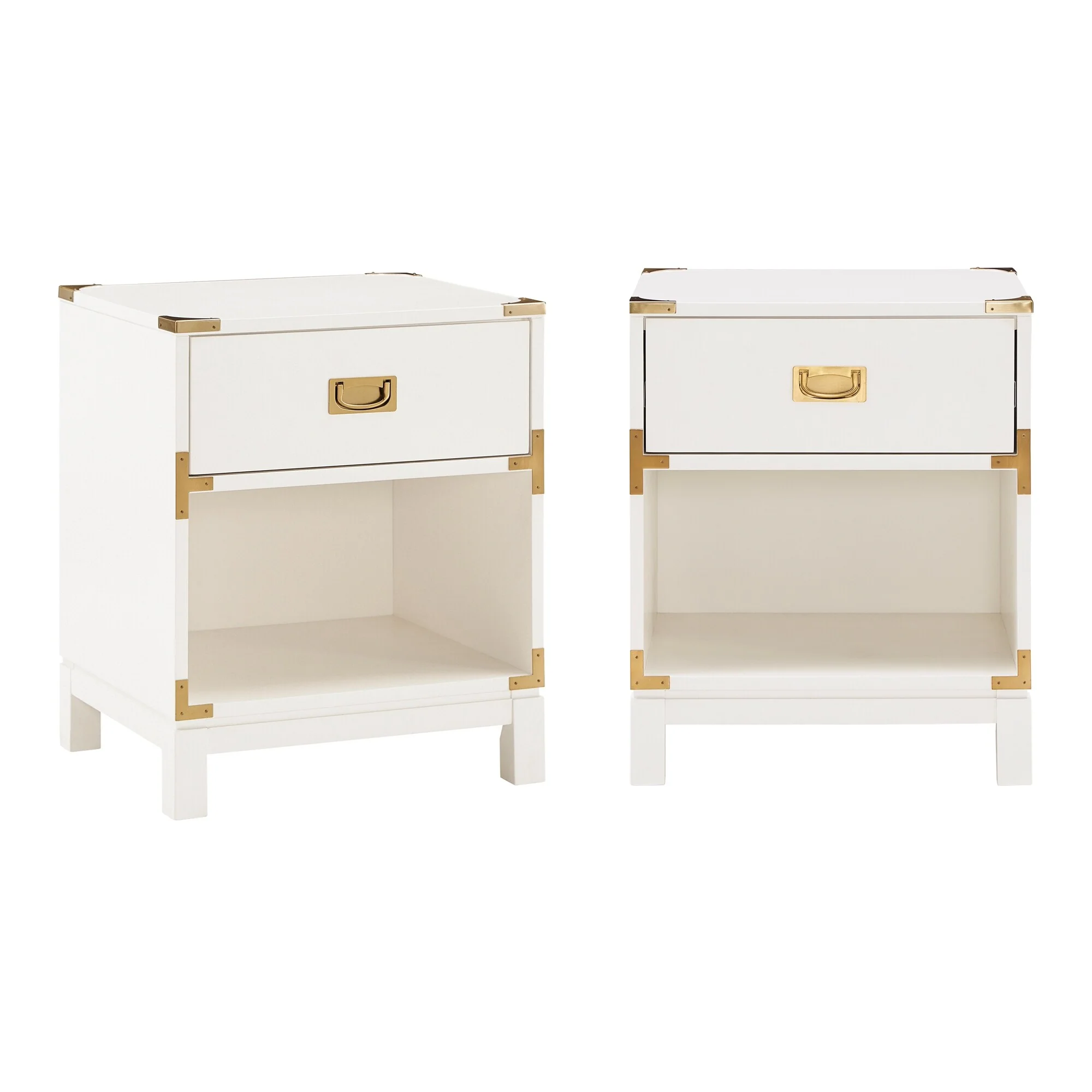 Valoria 1-Drawer Gold Accent Nightstand