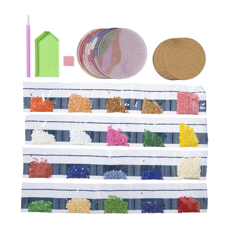 Diamond painting onderzetters - set van 8