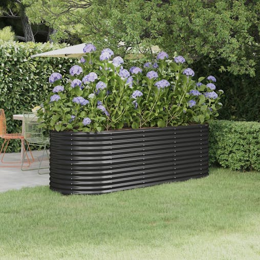 NNEVL Garden Planter Powder-coated Steel 224x80x68 cm Anthracite