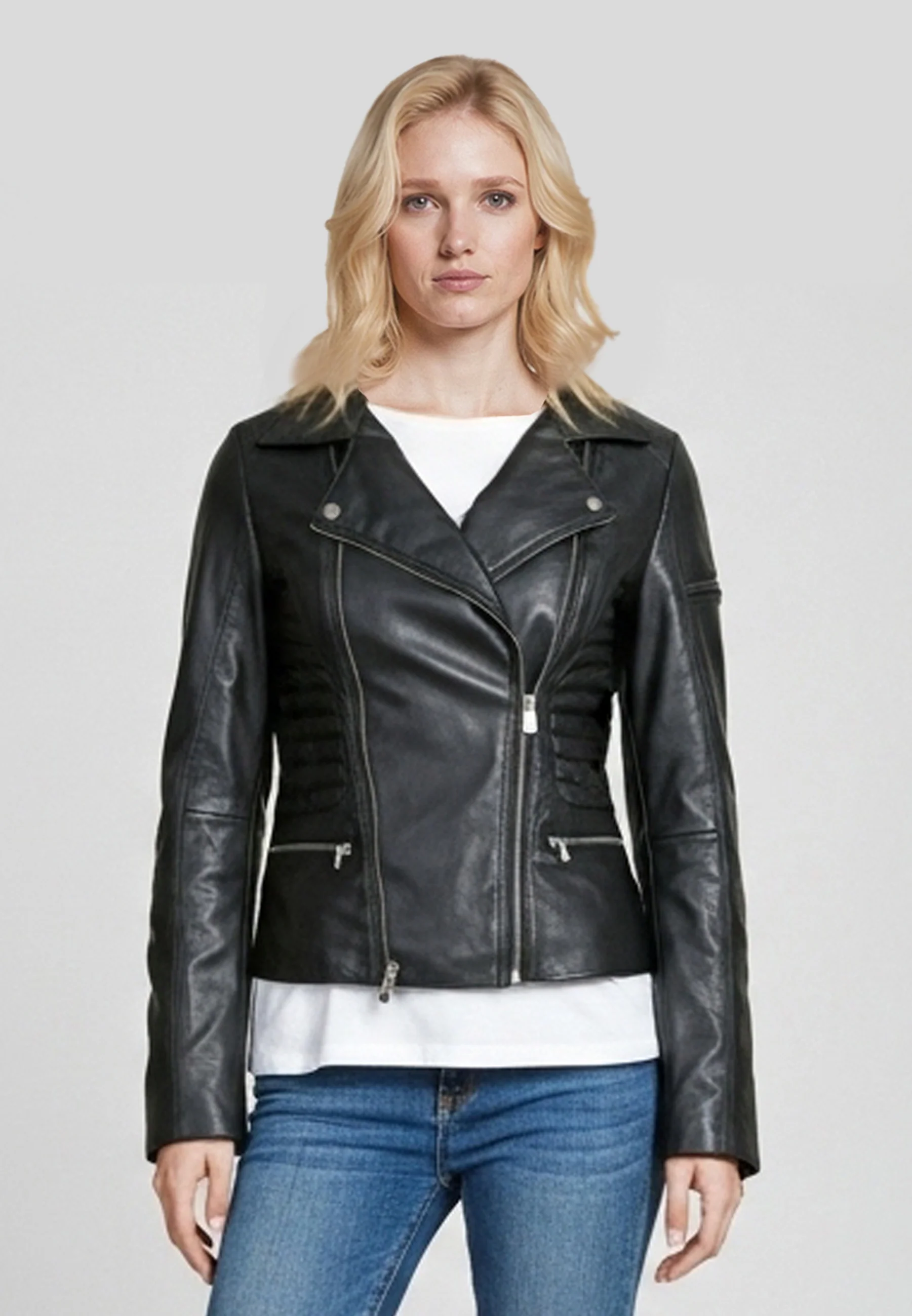 Perfecto noir en cuir FREDERIKA