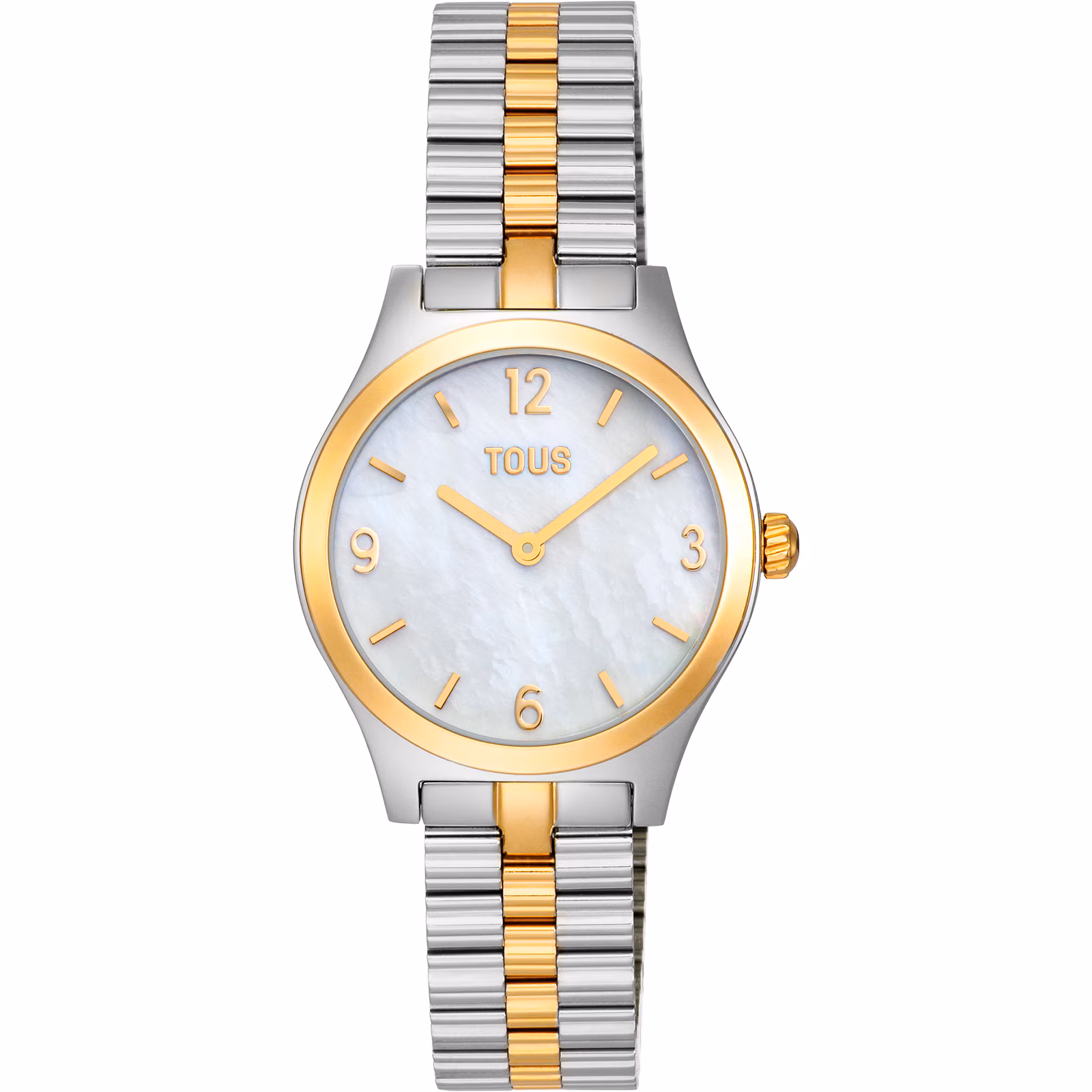 Reloj analógico con brazalete de acero, acero dorado y esfera de nácar EPIC ICON