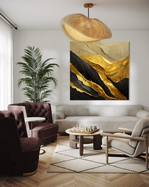 Feeby Obraz na płótnie, Złoto Glamour Abstrakcja 30x30