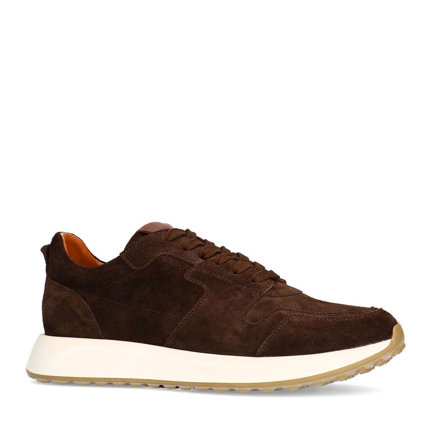 Manfield Bruine suède sneakers
