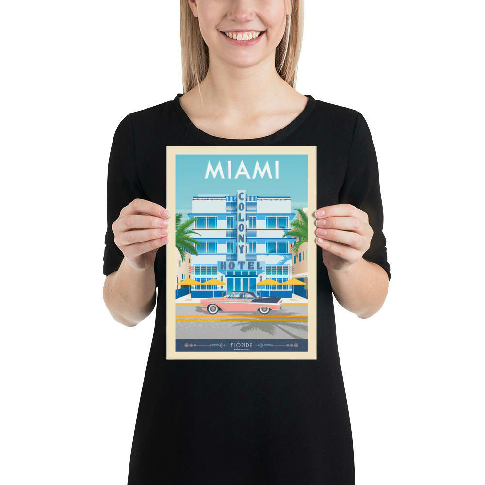 - Affiche Miami Colony Hotel 21x29,7 cm