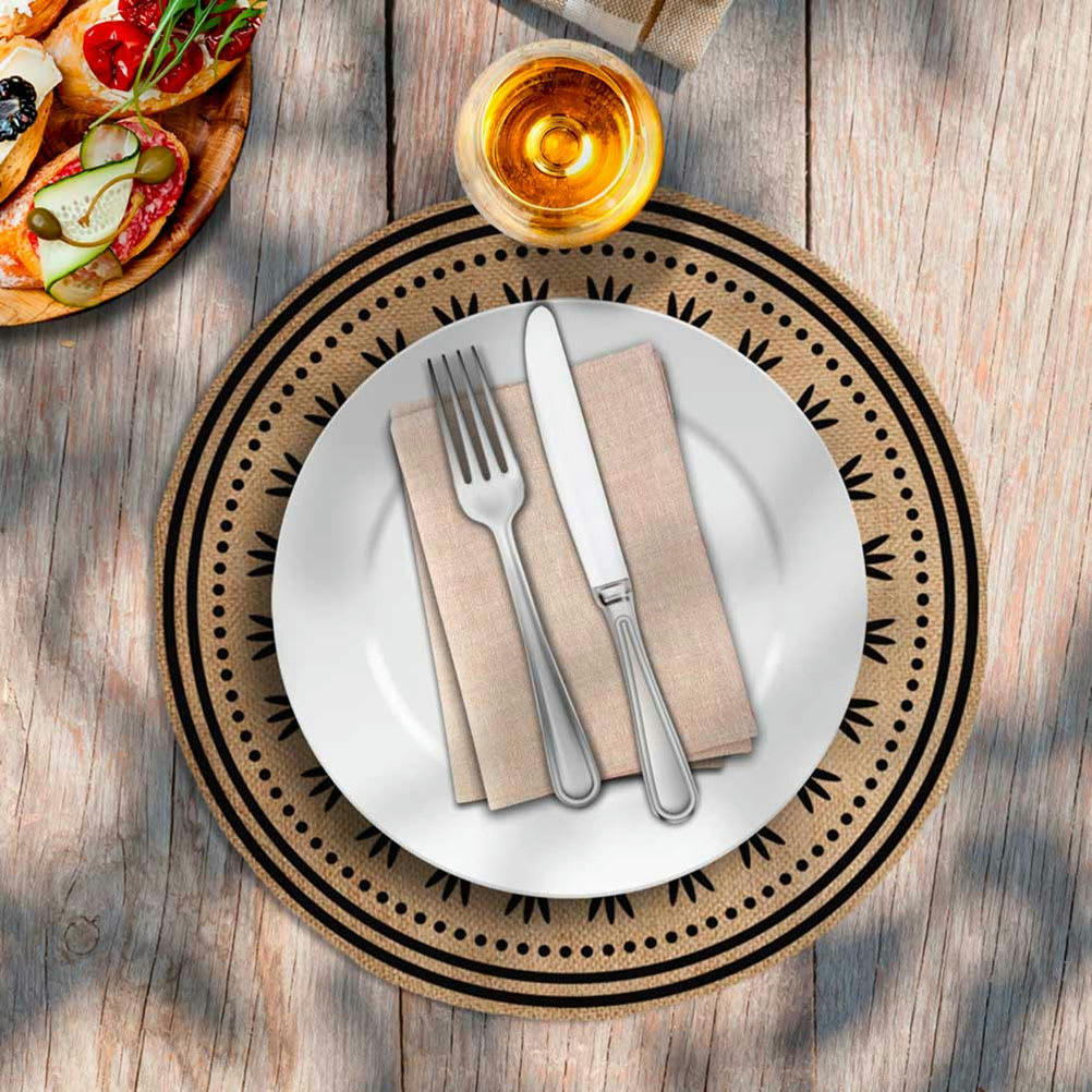 JUTE - Set de table rond en toile de jute D38