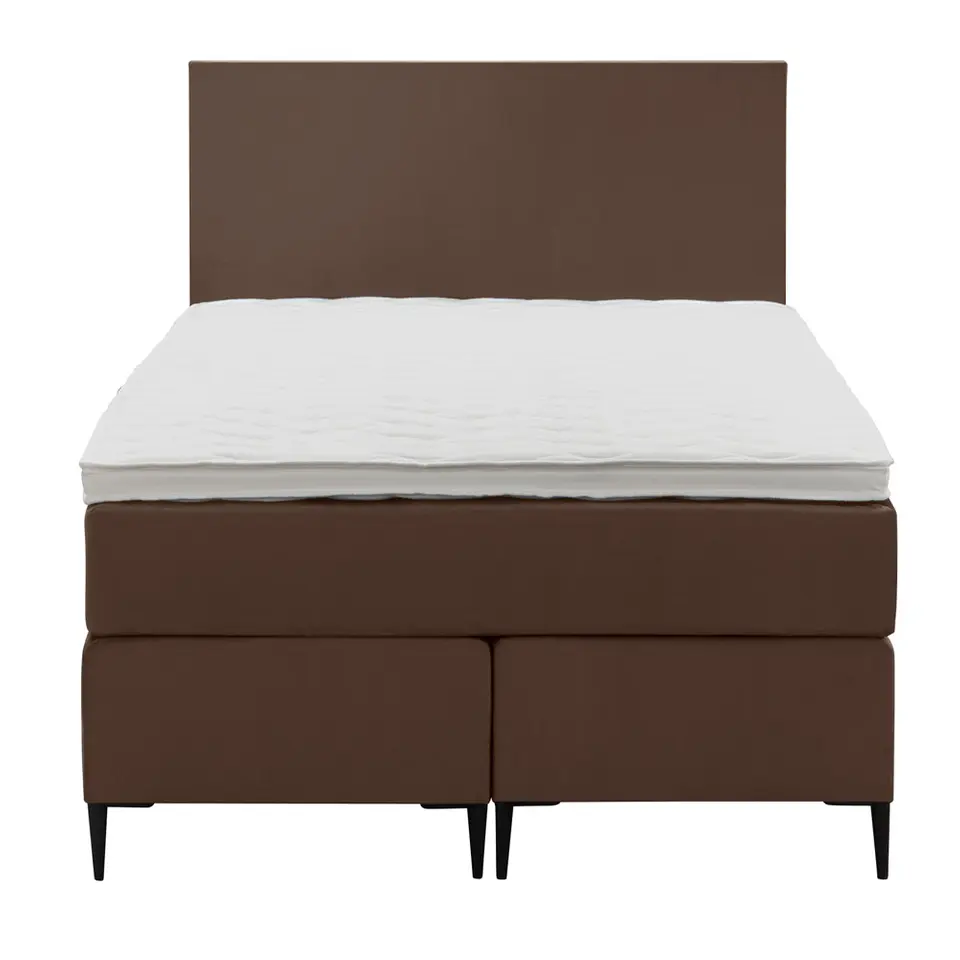 Boxspring Liv egaal - bruin - 120x200 cm - slanke poot