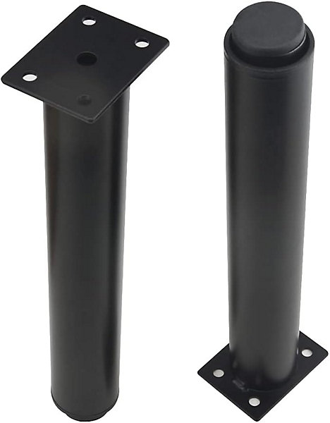 BASHLWUA (25-42cm, noir) Jeu de 4 pieds de meubles réglables en métal robuste pour tables, lits