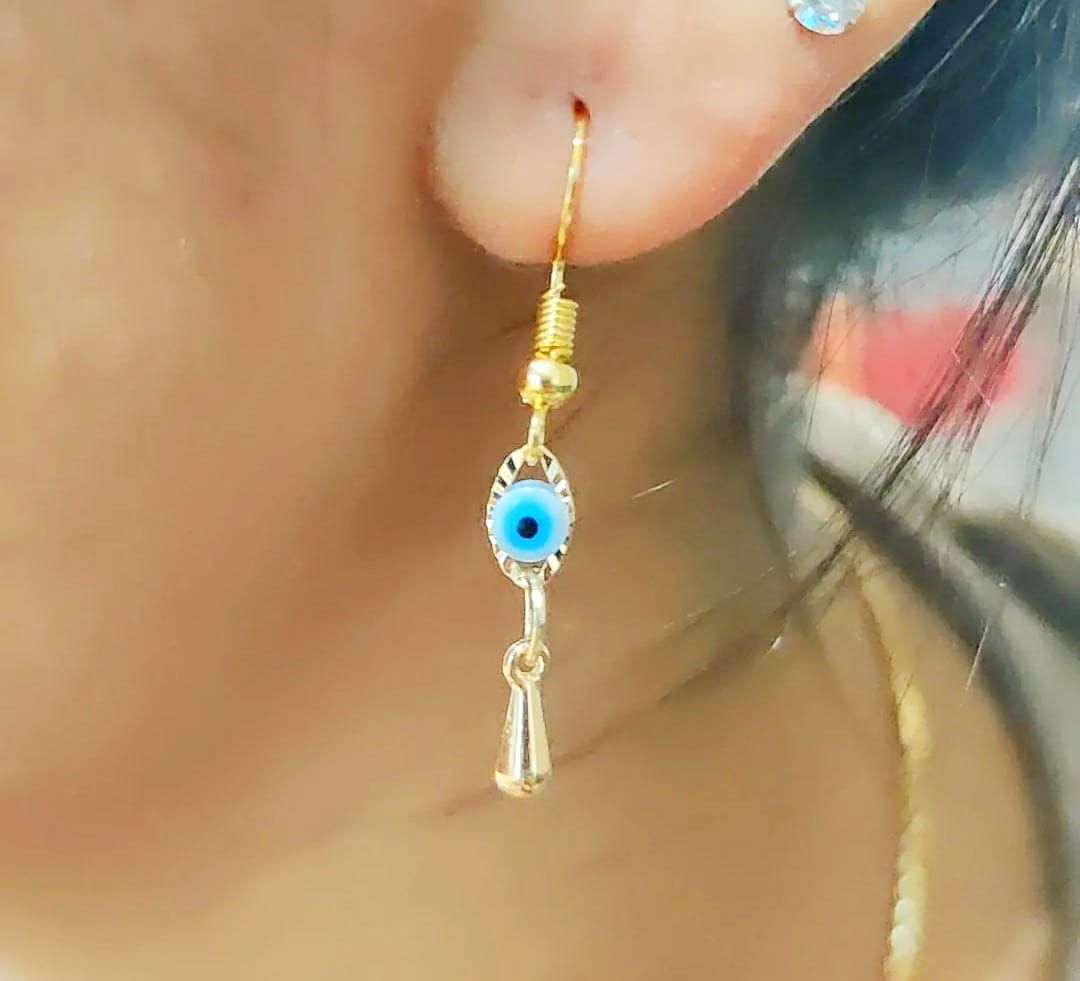 The Colourful Aura Handmade Turkish Evil Eye Charm Drop Earrings