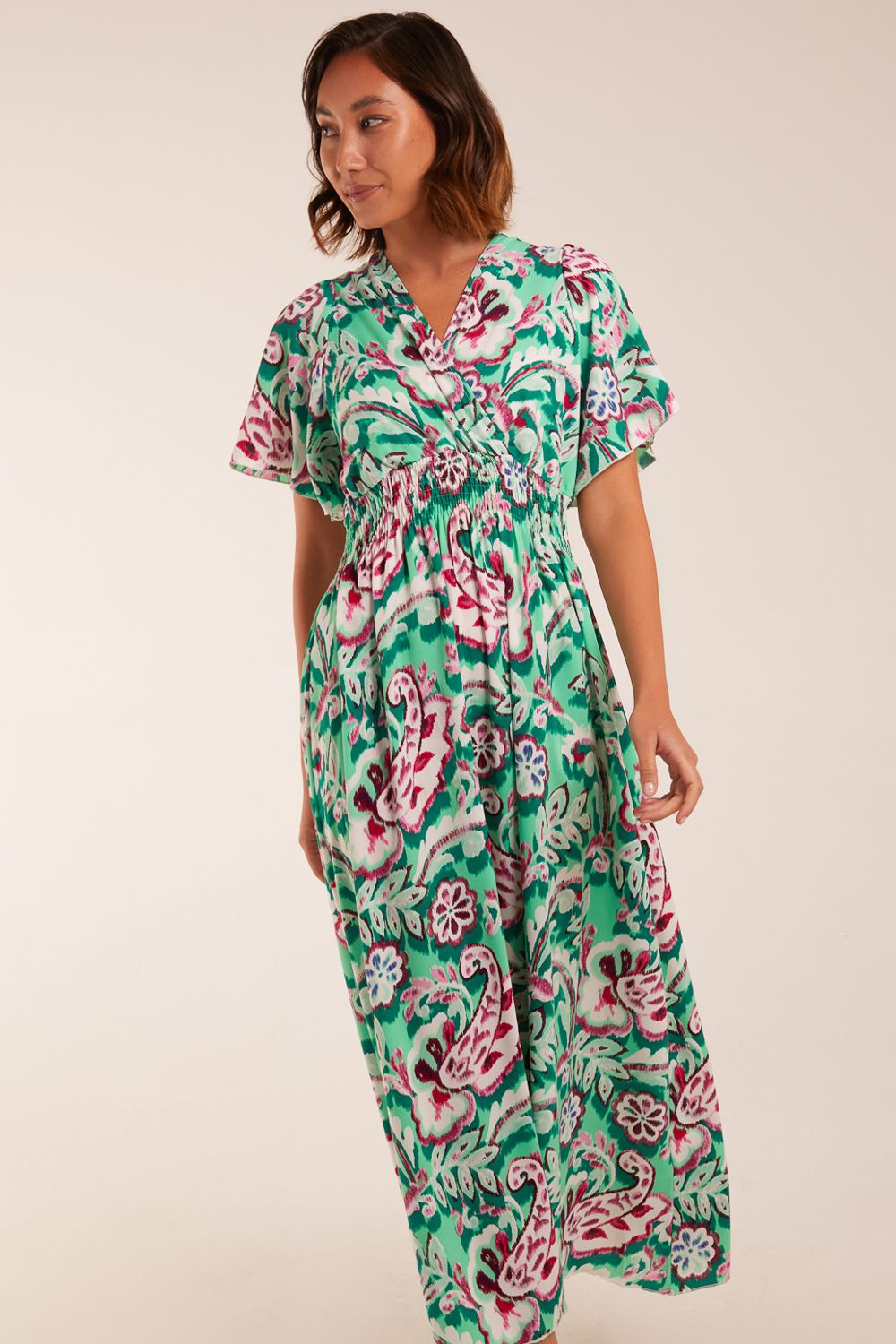 Blue Vanilla Oversized Paisley A Line Dress