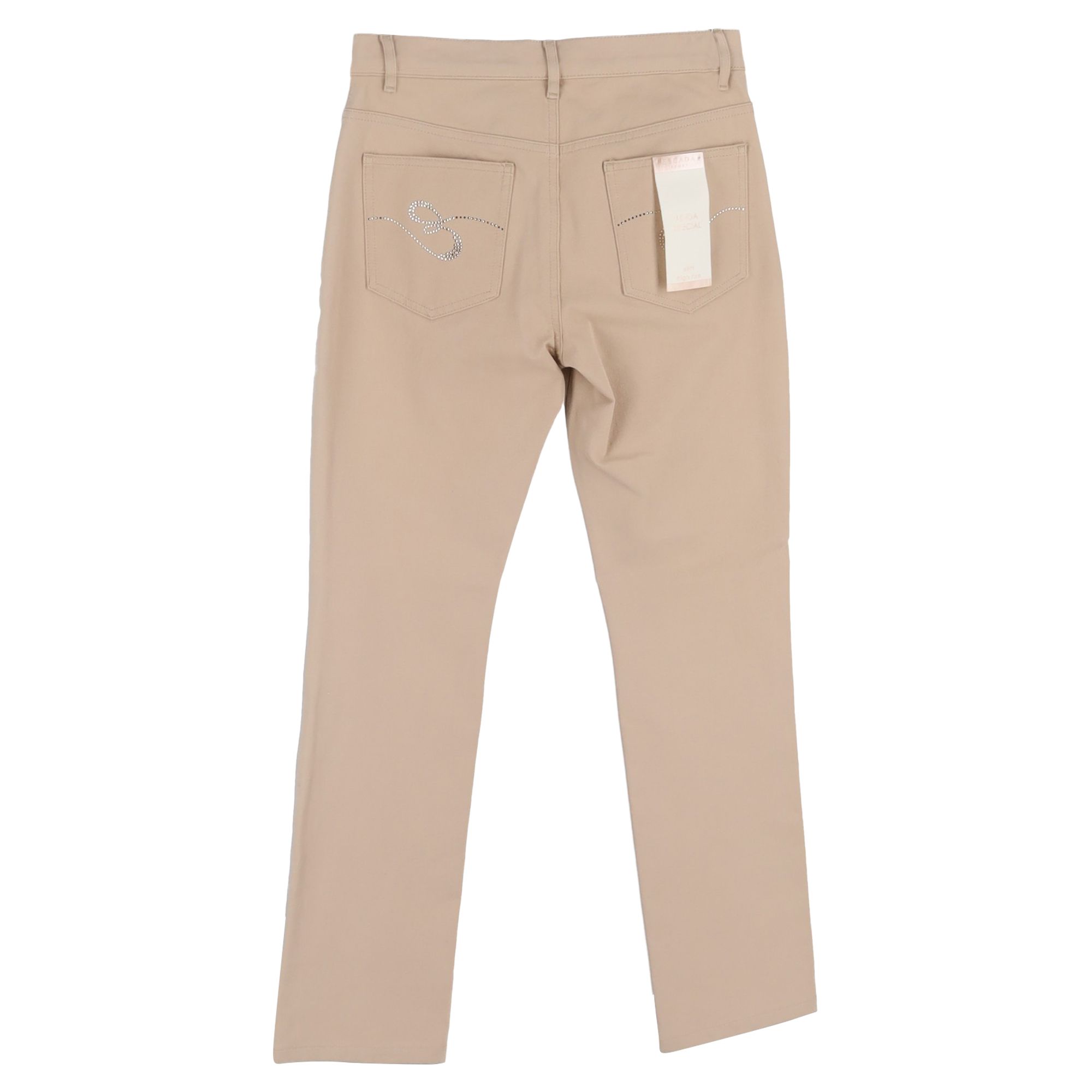 ESCADA Preloved Straight-Leg Jeans in Beige Cotton Denim