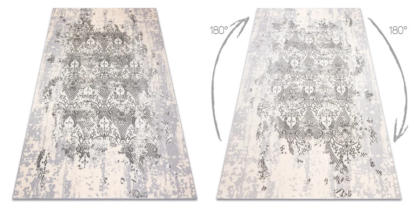 Dywan CORE W3824 Ornament Vintage - Strukturalny, dwa poziomy 80x150 cm