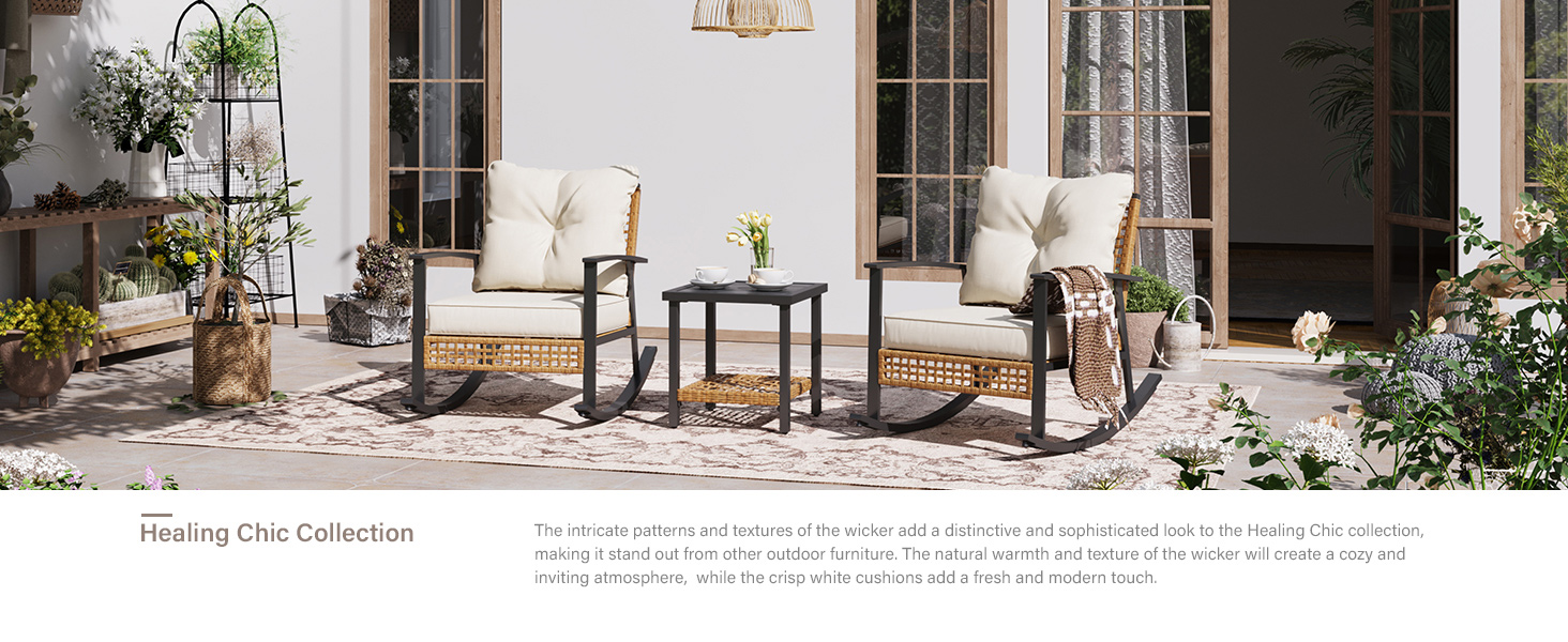 3 Pieces Rocking Bistro Set