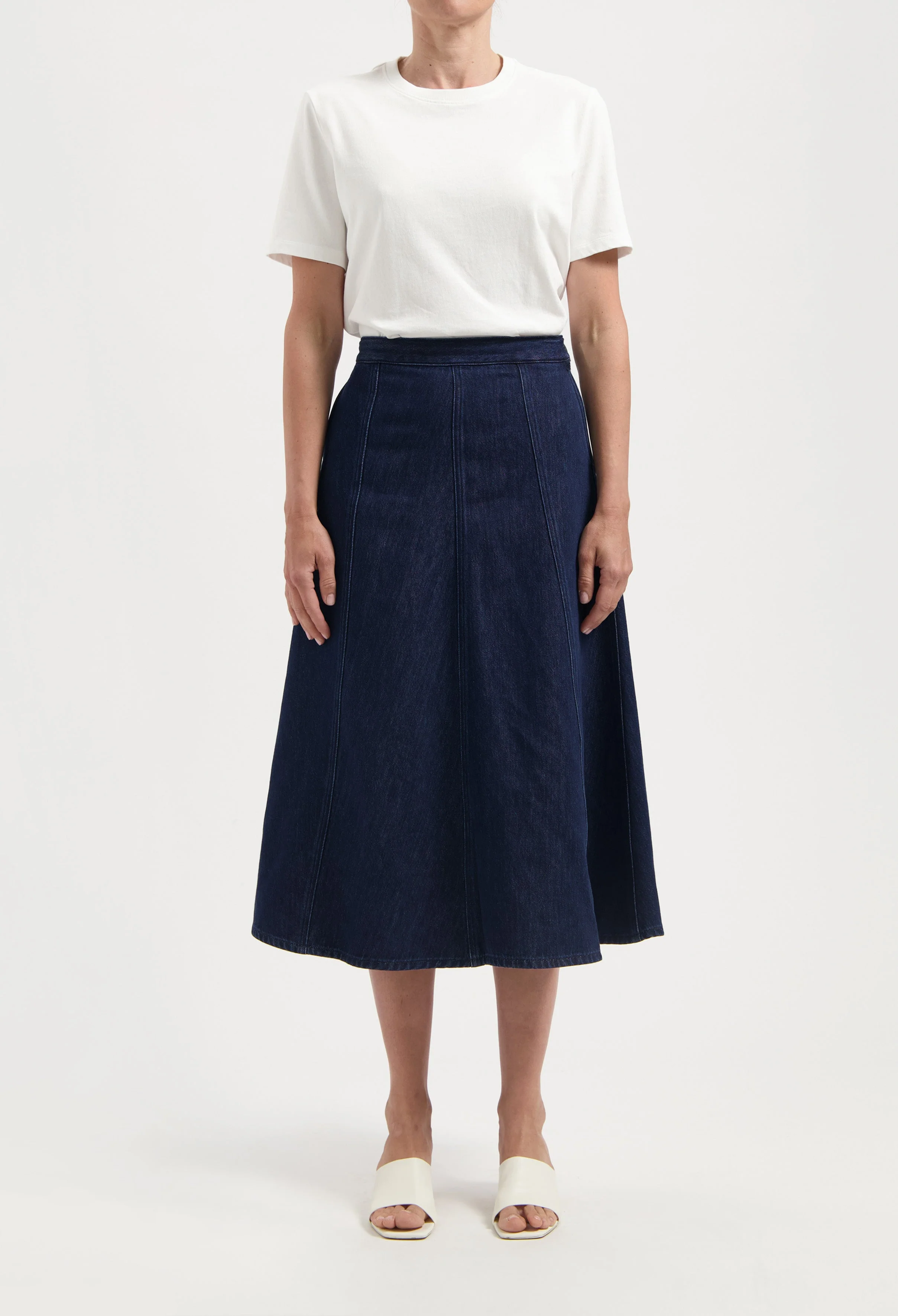 Mae Panel Skirt - Stone Indigo