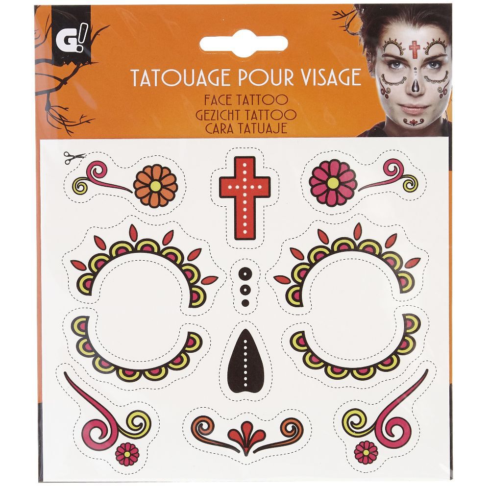 Tatouage pour visage Halloween (3 modèles)