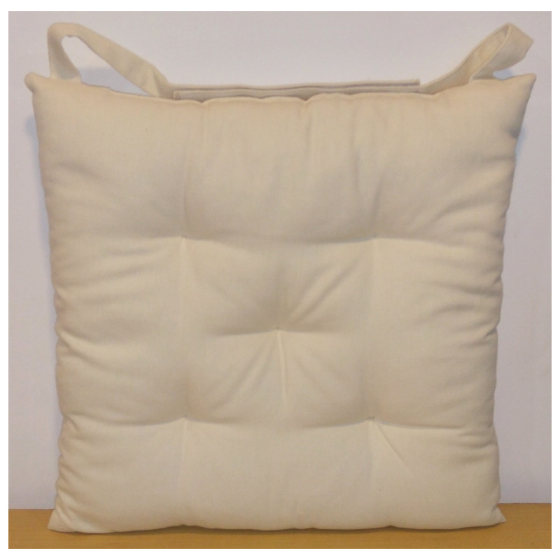 Galette de chaise matelassée écrue Jaya 40 x 40 cm INVENTIV