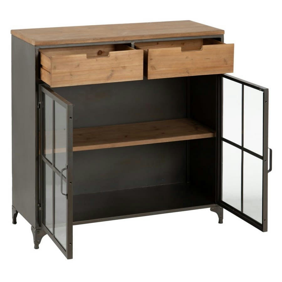 - Buffet en métal et bois de manguier