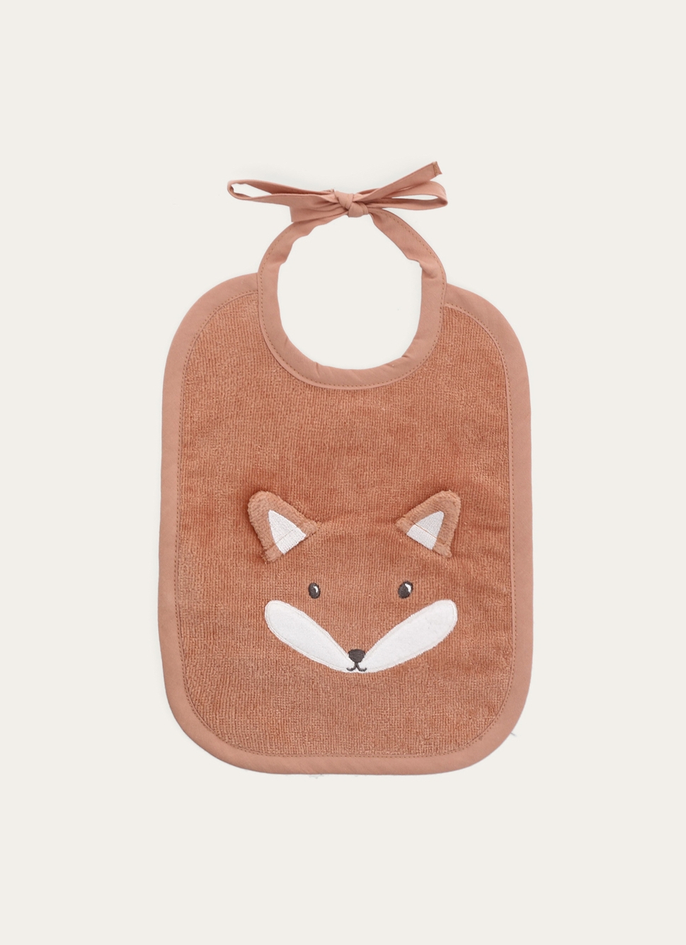 BAVOIR EN VELOURS ÉPONGE RENARD BRODÉ ROUX